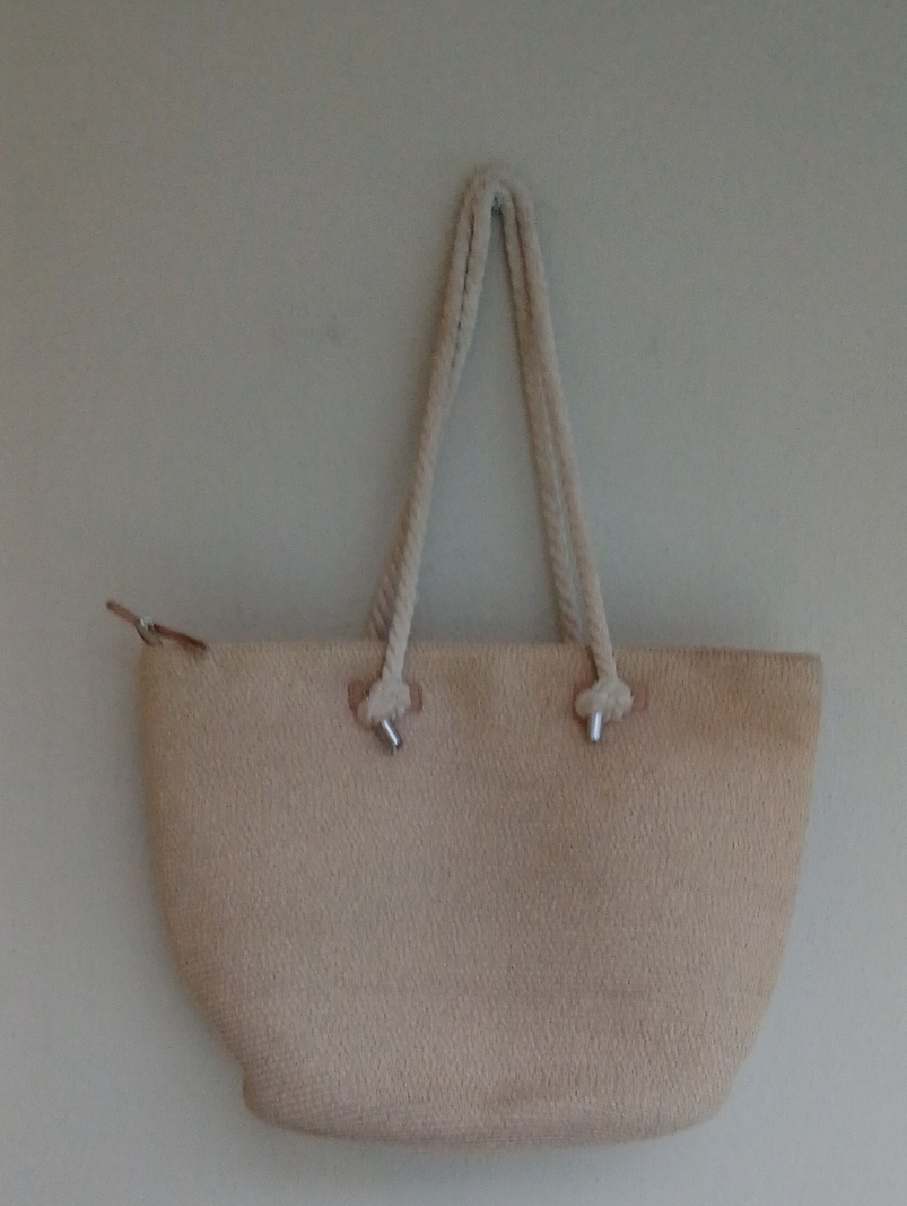 Straw Raffia Tote Bag with Rope Handles